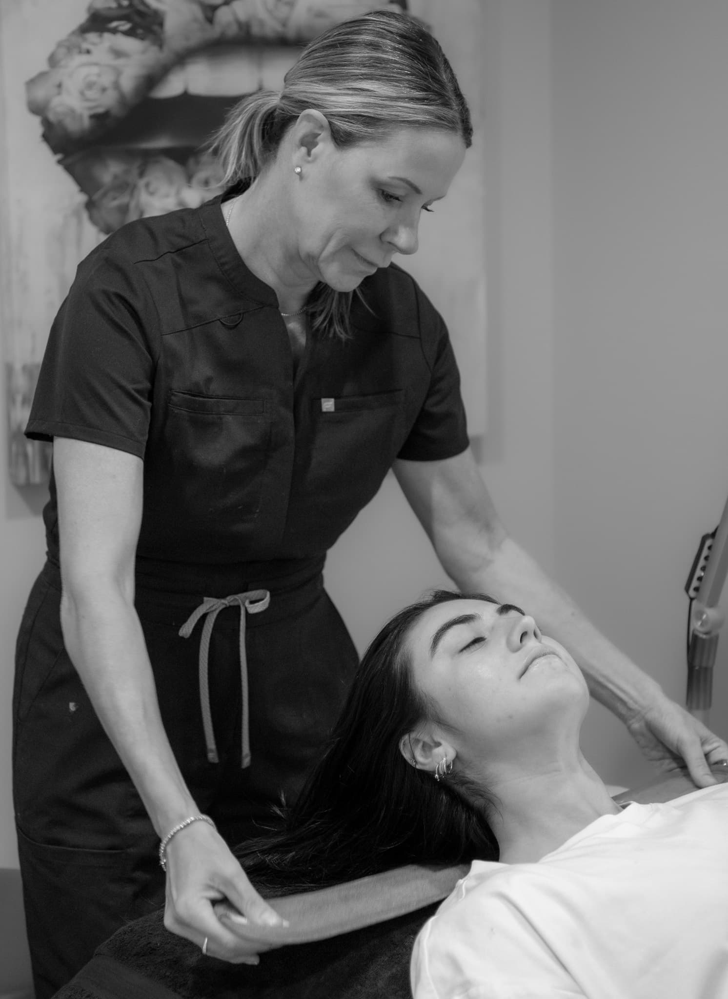 terra treatment room client bw — 512 Skincare